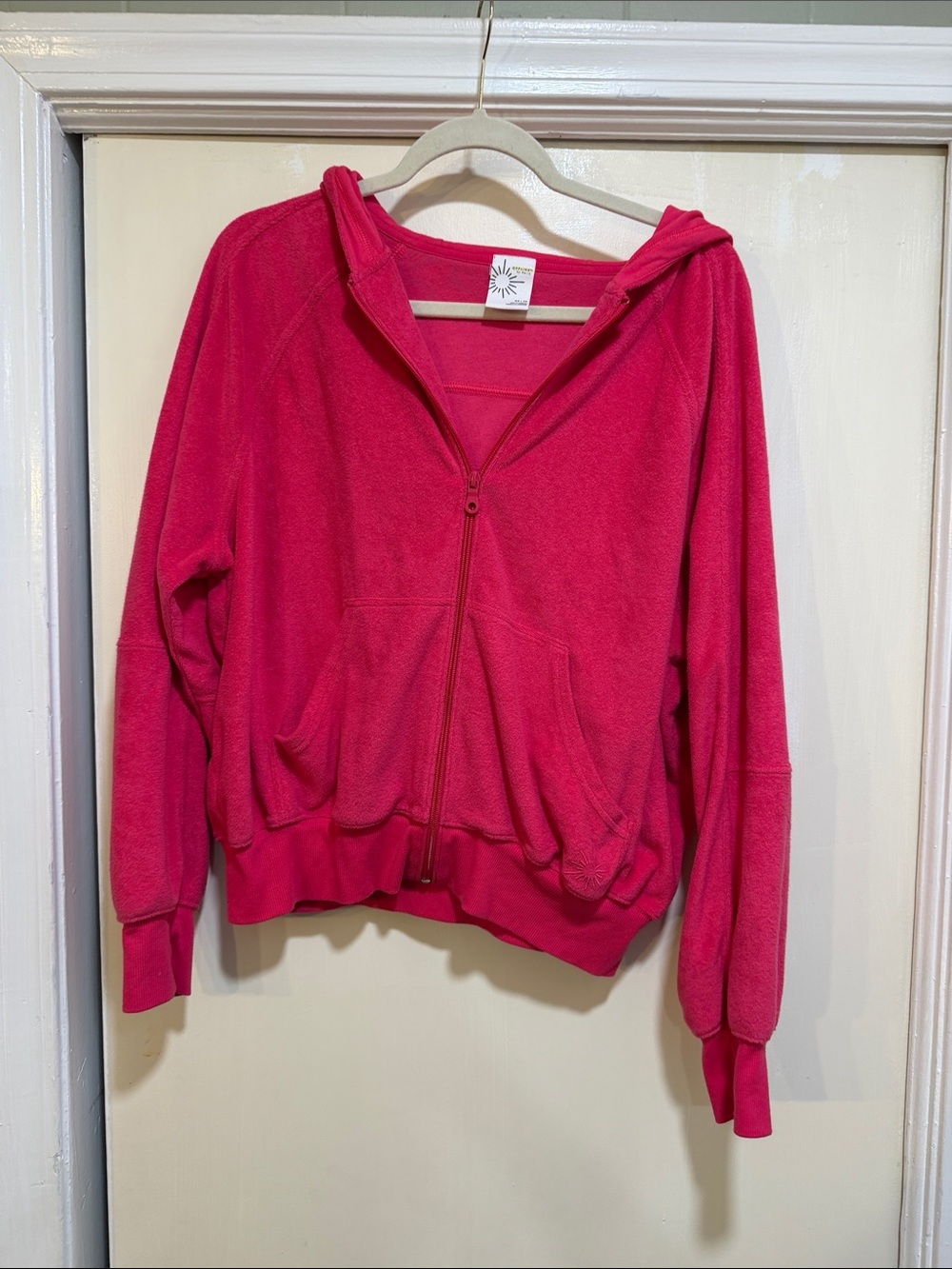 Women's Hot Pink Zip-Up Hoodie Jacket